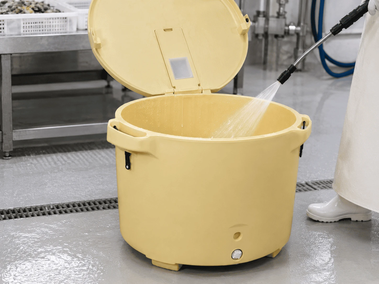 Seafood Tote High Pressure Washing Seafood Tote High Pressure Washing